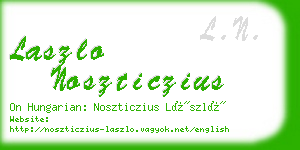 laszlo noszticzius business card